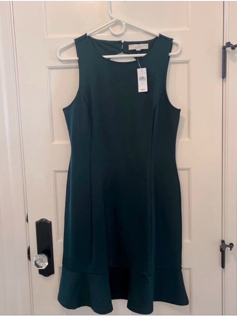 LOFT Sleeveless Ruffle-Hem Midi Dress, Size 8, NWT